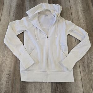 Athleta White Full Zip Hooded Jacket